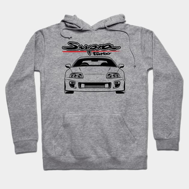 Super car Supra 4th Generation JZA80 mk4 black front Hoodie by creative.z